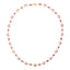 Pink gemstone and pearl alternate chain necklace