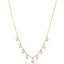 Gold necklace with pearls on a white background