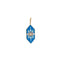A hex shaped pendant with a blue turquoise in lay with opal and white sapphire center. 