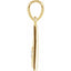 Gold pendant with a small diamond on a white background