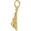 Gold earring with a floral design on a white background