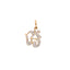 A om charm with diamonds set inside the boarder. 