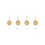 A round coin pendant with the elements designed in the center with a diamond accent. The four styles are fire, air, water, and earth. Collect them all. 