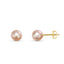 Two light pink pearl stud earrings
