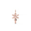 Rose gold fairy pendant on a white background