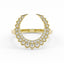 Gold hoop earring with diamond accents on a white background