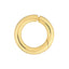 A gold round simple connector lock with a push closure. This connector is made for open loop necklaces or can be used as a clasp. 