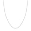 A everyday round silver box chain with smooth links and lobster clasp. 