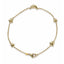 Gold bracelet with star-shaped charms on a white background
