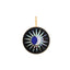 Pendant with sun and moon design on a black background, gold frame
