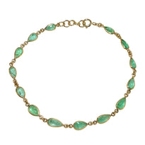 Pear shaped emerald chain bracelet