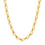 A solid gold vintage inspired tear drop link chain with tear drop shaped links and lobster clasp.