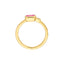 A pink sapphire and diamond band ring bezel set 
