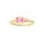 A pink sapphire and diamond band ring bezel set 