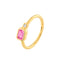 A pink sapphire and diamond band ring bezel set 