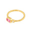 A pink sapphire and diamond band ring bezel set 