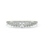 Silver ring with diamond accents on a white background