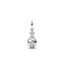 Silver pendant with a star design on a white background