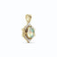 Gold pendant with opal stone and diamonds on a white background