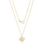 A yellow gold star burst set with diamonds and have gold points as well. A pendant hanging on a cable chain with a lobster clasp. 