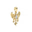 Gold pendant with eagle design and star elements on a white background