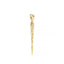 A gold pendant shaped like a dagger or letter opener, featuring an engraved figure of Jesus Christ on the blade, suspended from a polished bail at the top, shown against a plain white background.