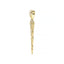 Gold pendant with diamond accents on a white background