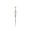 A gold pendant with intricate filigree and diamond-set detailing, shown vertically against a plain white background.