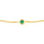 A dainty adjustable chain bracelet with a single bezel set gemstone