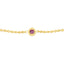 A dainty adjustable chain bracelet with a single bezel set gemstone