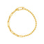 paper clip and ball half and half chain with a push clasp lock