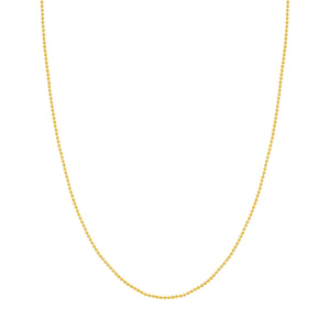 A yellow gold dainty ball or bead link chain, great for everyday and fits most pendants with ease. 
