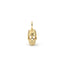 Rose gold skull pendant on a white background
