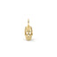 Gold skull pendant on a white background