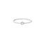 Silver ring with a small diamond on a white background