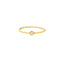 Gold ring with a small diamond on a white background