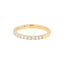 Gold ring with small diamonds on a white background