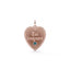 Rose gold heart-shaped pendant with 'Toi toujours' engraving on a white background