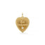 Gold heart-shaped pendant with 'Toi toujours' engraving on a white background
