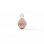 A small rose gold textured bead charm with a loop at the top, shown on a clean white background.