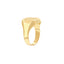 Chunky gold emerald gemstone shaped signet ring, engravable 