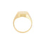 Chunky gold emerald gemstone shaped signet ring, engravable 