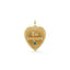 Gold heart-shaped pendant with 'Toi toujours' engraving on a white background