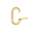 A solid gold oval carabiner snap connector. The connector has a smooth tube design. 