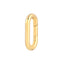 A solid gold oval carabiner snap connector. The connector has a smooth tube design. 
