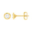 A pair of bezel set round diamond earring stud