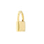 A gold padlock connector that has a spring push closure at the top. Works like a clasp and looks like a padlock. 