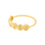 Gold ring with shell designs on a white background