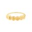 Gold ring with shell design on a white background