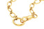 A yellow gold oval link chain with two open connector clasps